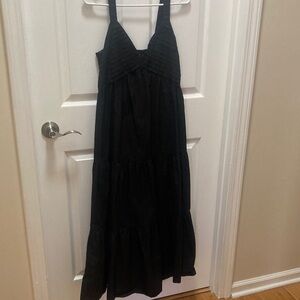 Steve Madden Black Tiered Maxi Dress with pockets